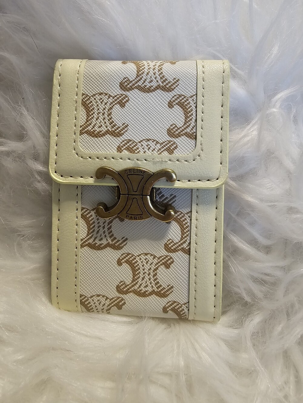 Cream & Gold Accordion Cardholder